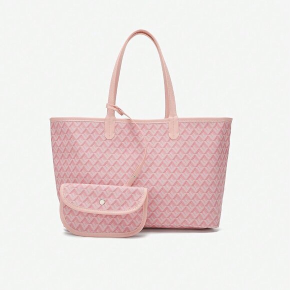 Pink Elegant Women's One Shoulder Casual Handbag/Tote - Picture 5 of 6